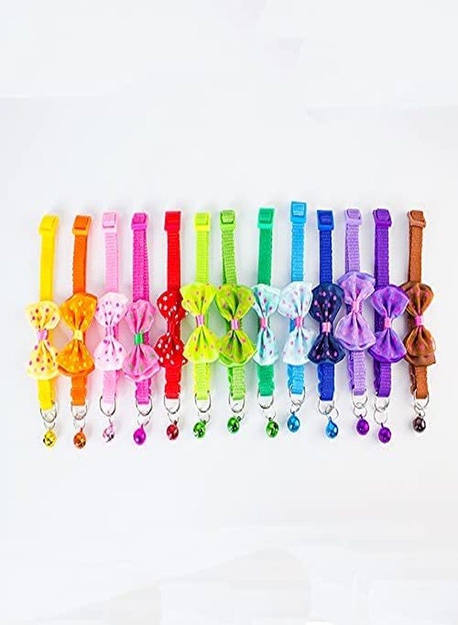 Pups&Pets 3 Pieces Cat Collars - Classic Bow Design, with Bell, Adjustable Strap, and Safety Release Buckle [Modern Design for Your Cute Cats, Puppies & Small Dogs- 3 Random Colors] - Image 1